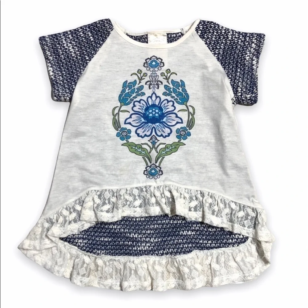PERSNICKETY Jade‎ High-Low Lace Hem Top Girls 2 yrs